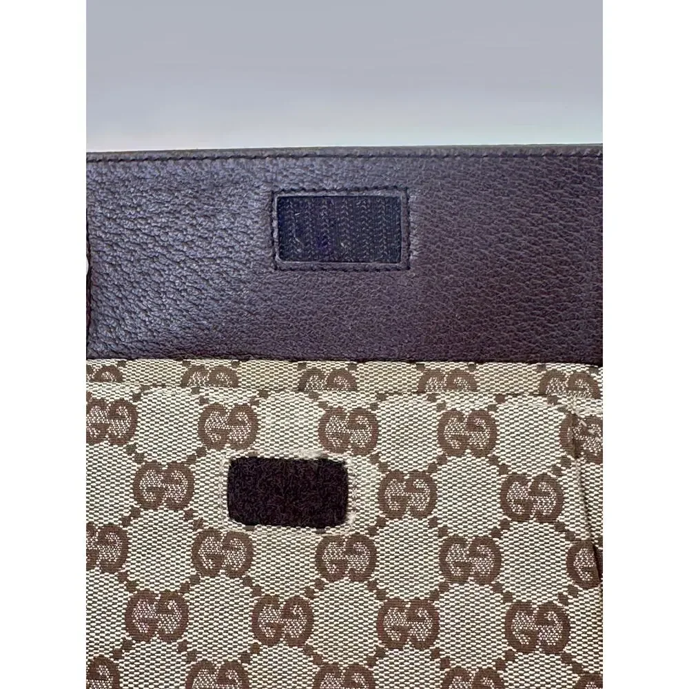 Gucci GG Canvas Belt Bag 28566 Beige Brown Canvas/Leather Made in Italy
